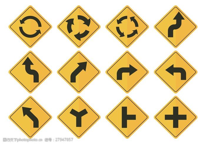 道路符號箭頭向量 現(xiàn)代交通標(biāo)識的科學(xué)與藝術(shù)